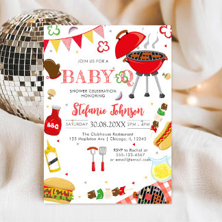 Convites BBQ Children's BABY-Q Baby Shower Invitation