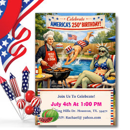 Convites BBQ dos 250 anos da América