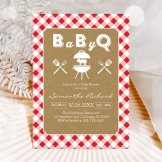 Convites BBQ Party Baby Shower Invitation