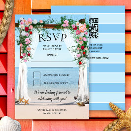 Convites Beach Arbor com RSVP de Casamento de Rosas