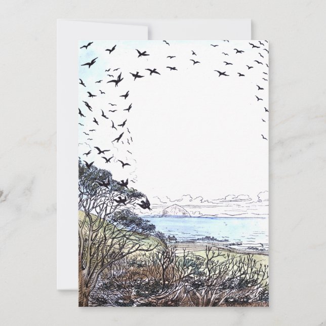 Convites Beach Birds Trabalho de arte (Frente)