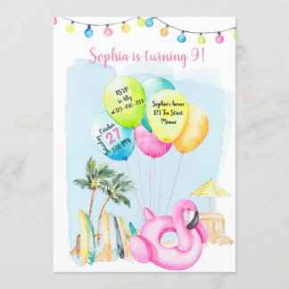 Convites Beach Birthday Invitation, Beach Invitation