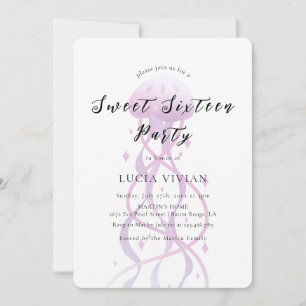 Convites Beach Blush Pink Sweet 16 Party