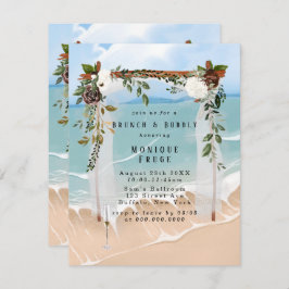 Convites Beach Canopy Floral Tropic Brunch e Bubbles Invite