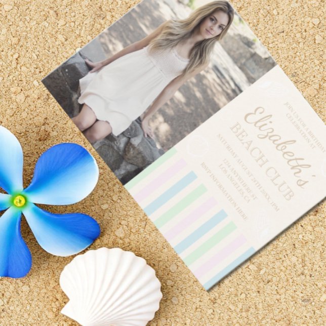 Convites Beach Club Birthday (Criador carregado)