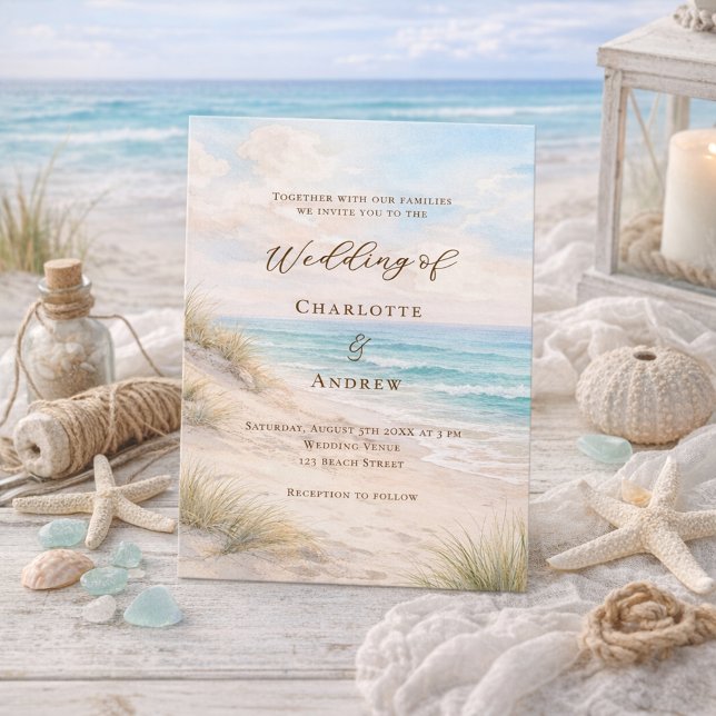 Convites Beach coastal wedding (Criador carregado)