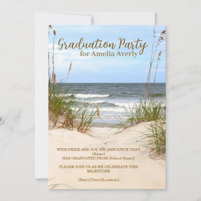 Convites Beach Graduation Party (Frente)