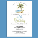 Convites Beach Palm Tree 40th Birthday<br><div class="desc">Celebrate a milestone birthday with a stylish tropical beach themed invitation that captures the relaxed beauty of the coast. This elegant 40th birthday invitation features a breezy seaside design inspired by warm ocean sunsets, swaying palm trees, and tranquil shoreline views. Perfect for destination birthdays, beach parties, coastal celebrations, and summer...</div>