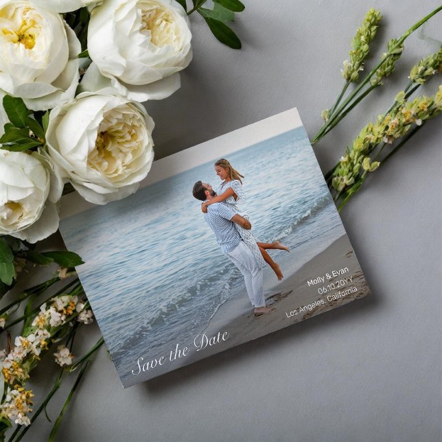 Convites Beach Romance Foto: Casamento Salve a Data (Criador carregado)