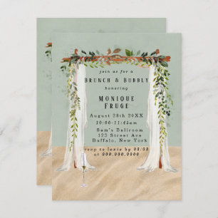 Convites Beach Sand Canopy Tropical Brunch & Bubble Invites
