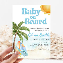 Convites Beach Surf Baby on Board Baby Shower