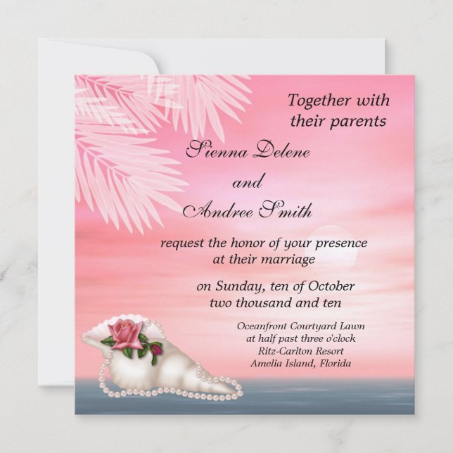 Convites Beach Wedding (Frente)