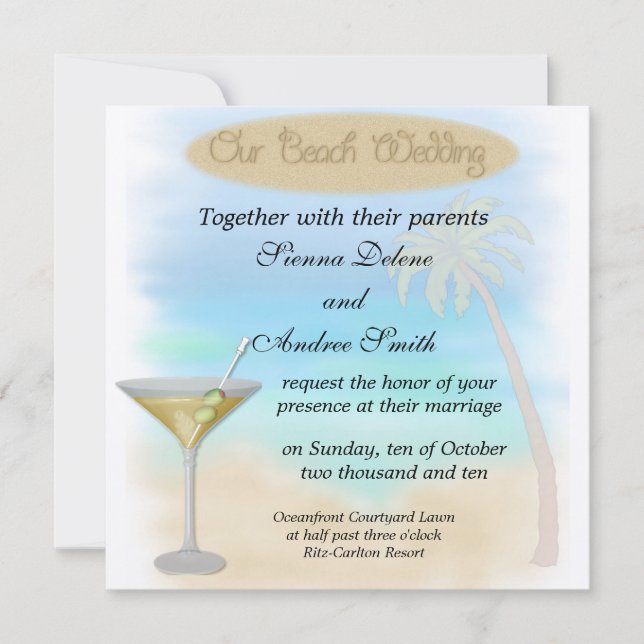 Convites Beach Wedding (Frente)