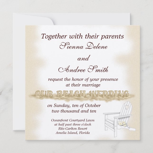 Convites Beach Wedding (Frente)