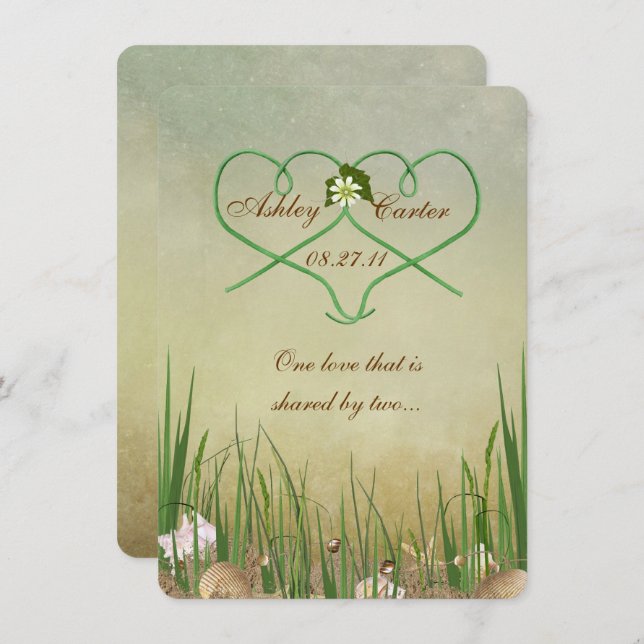 Convites Beach Wedding (Frente/Verso)
