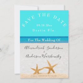 Convites Beach Wedding 2 Starfish em areia Salvar Data Inv