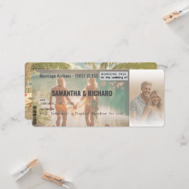 Convites Beach Wedding Boarding Pass Romantic Beach