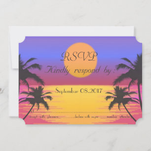 Convites Beach Wedding Sunset RSVP