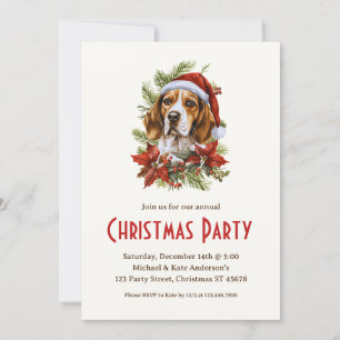 Convites Beagle em uma festa de Natal de Pet Cachorro de Pa