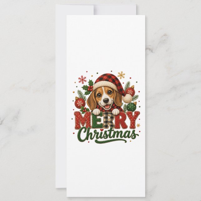Convites Beagle Fofo Feliz Natal (Frente)