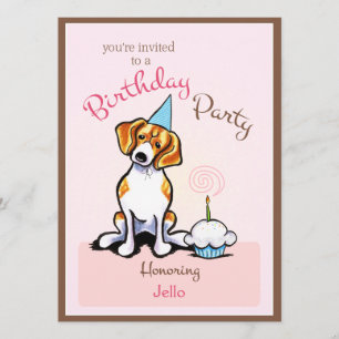 Convites Beagle Girl Off-Leash Art™ com Festa de anivers
