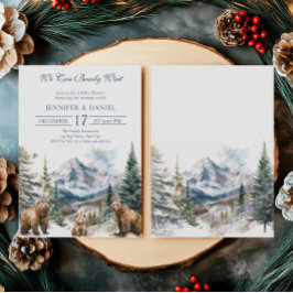 Convites Bear Adventure Winter Snow Mountain Chá de fraldas