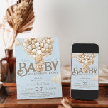 Convites Bear Balões Esperam Chá<br><div class="desc">Um pequeno urso está a caminho? Claro que você comemorará! Este design do Bear Balões " We Can Barly Wait" ajuda-o a planejar um Chá de fraldas neutro em relação ao gênero do excelente!</div>