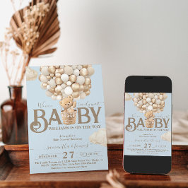 Convites Bear Balões Esperam Chá