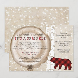 Convites Bear Cub Winter Forest Sprinkle for Boy