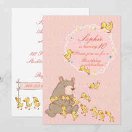 Convites Bear e Ducklings Infantis Aniversário