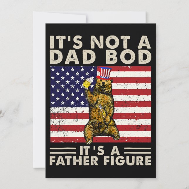 Convites Bear Retro Não É Um Bod Pai É Um Pai Figura U (Frente)