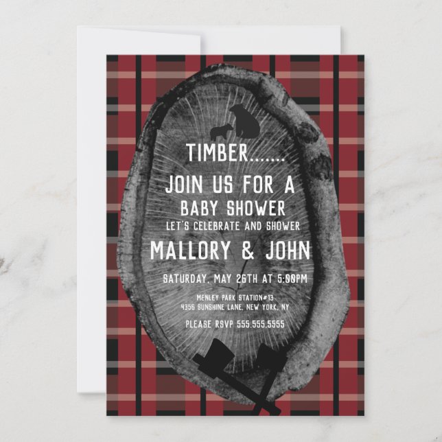 Convites Bear Trail Woods Adventure Lumbar Jack (Frente)