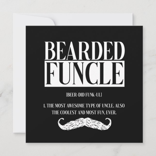 Convites Bearded Funcle Uncle Nephew Niece Godfather Gift (Frente)