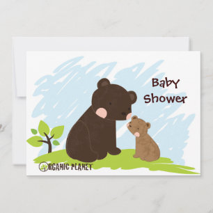 Convites Bears Organic Planet Chá de fraldas Invitations