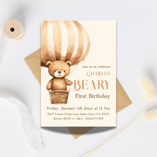 Convites Beary Beary First primeiro aniversario
