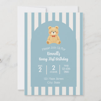 Convites Beary First Birthday Invitation
