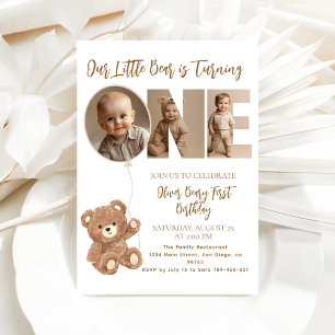 Convites Beary First Birthday Little Bear Foto