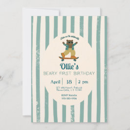 Convites Beary First Birthday Party Invitation