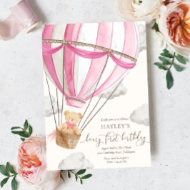 Convites Beary First Teddy Bear Hot Air Balloon Aniversário