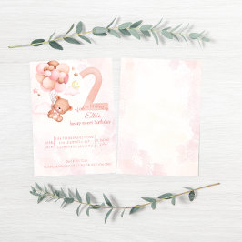 Convites beary sweet Rosa boho arco-íris aquarela 