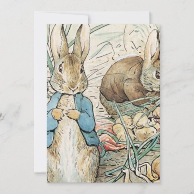 Convites Beatrix Potter Peter Rabbit E Benjamin Bunny (Frente)