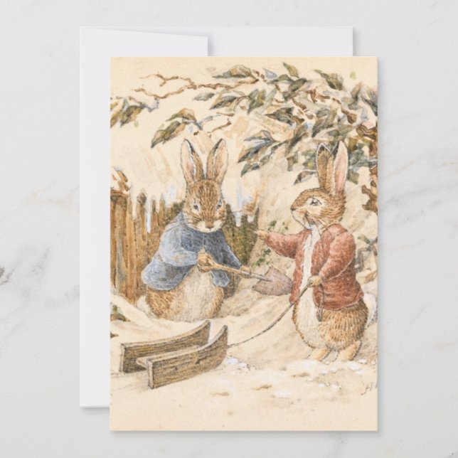 Convites Beatrix Potter Winter Season (Frente)