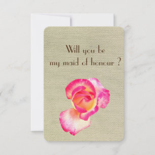 Convites Beautif Rosa Flower, será minha madrinha de casame