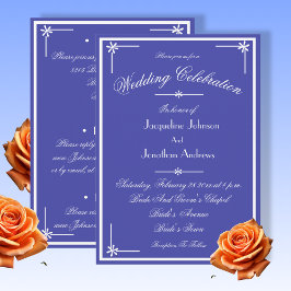 Convites Beautiful Blue All In One RSVP Website Wedding
