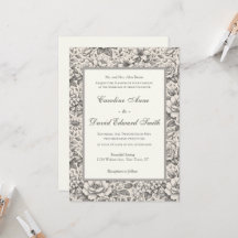 Beautiful Charcoal Etched Flowers Classic Wedding