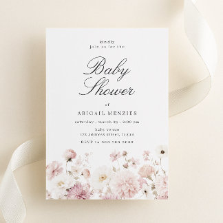 Convites Beautiful Elegant Floral Baby Shower