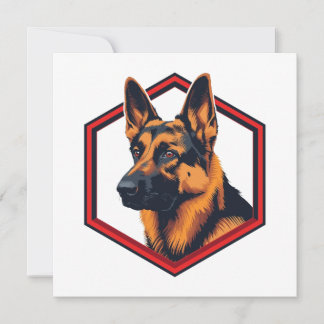 Convites Beautiful German Shepard In A Six Sided Frame