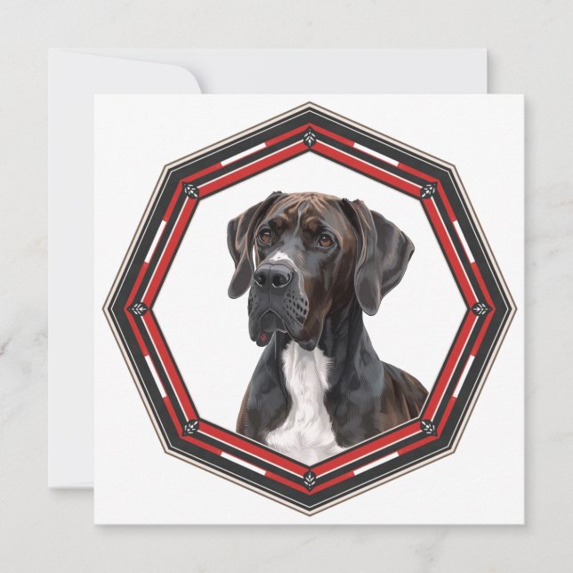 Convites Beautiful Great Dane In A Frame (Frente)