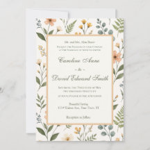 Beautiful Pastel Neutral Wildflowers and Ferns