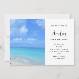Convites Beautiful Turquoise Tropical Beach  Birthday